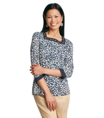 Alfred Dunner® Prince Street Squareneck Printed Shirt
