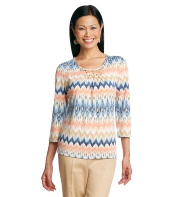 Alfred Dunner® Prince Street Squareneck Zig-Zag Tee
