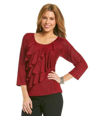 Notations® Cascade Ruffles Shirt