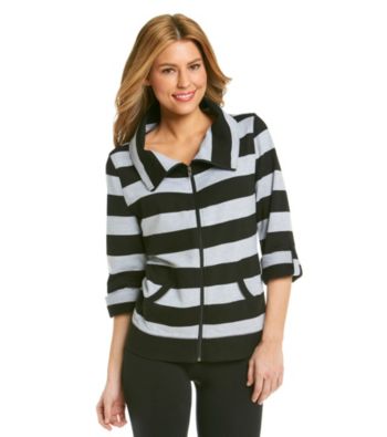 Exertek® Stripe French Terry Zip Jacket