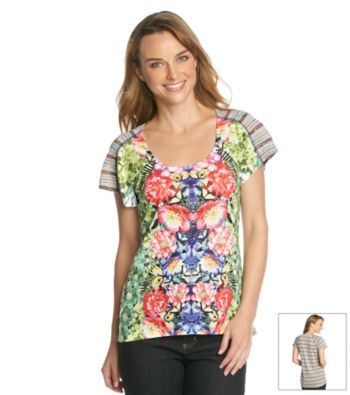 Oneworld® Rainbow Stripe Printed Top