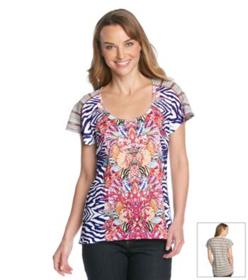 Oneworld® Rainbow Stripe Printed Top