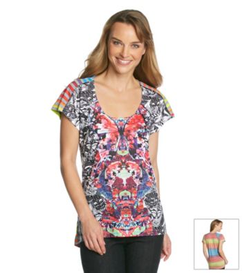 Oneworld® Rainbow Stripe Printed Top