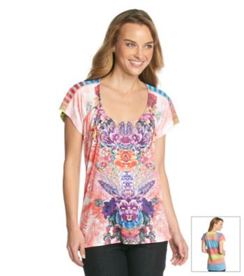 Oneworld® Rainbow Stripe Printed Top