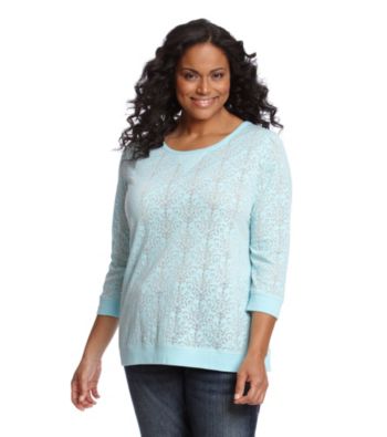 Ruff Hewn Plus Size Swirl Burnout Scoopneck Top