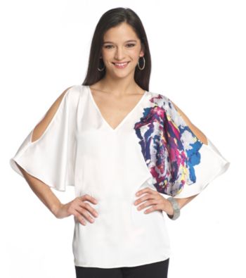 Kenneth Cole® Peony Print Dolman Top