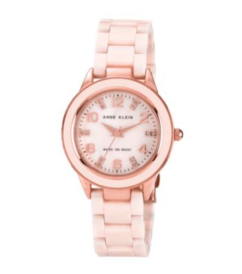 Anne Klein® Blush and Rose Goldtone Ceramic Watch