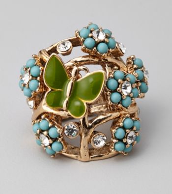 Erica Lyons® Blue Green Stretch Ring