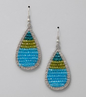Erica Lyons® Blue Green Paradise Found Drop Pierced Earrings