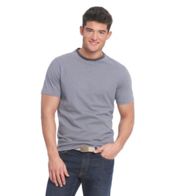 John Bartlett Consensus Fine Line Stripe Crew Neck Tee