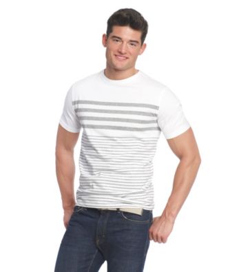 John Bartlett Consensus Short Sleeve Engineered Stripe Crew Neck Tee
