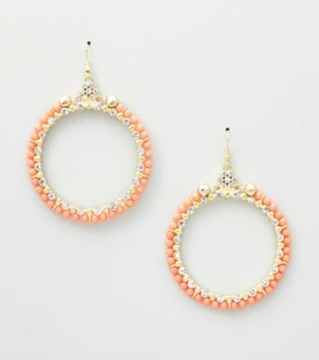 Erica Lyons® Coral Sea Cruise Hoop Pierced Earrings