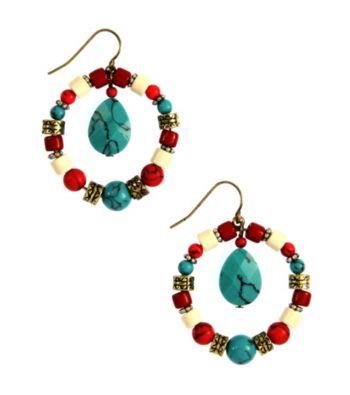 Nine West Vintage America Collection® Multi Colored Stone Orbital Drop Earrings