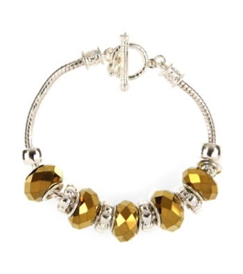 Napier® Goldtone and Burgundy Stone Line Bracelet In Gift Box