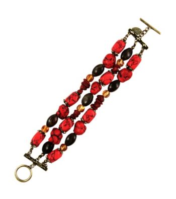 Nine West Vintage America Collection® Coral Multi Row Bead Flex Bracelet