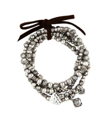 Nine West Vintage America Collection® Silvertone Stretch Charm Bracelet Set