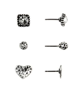 Nine West Vintage America Collection® Silvertone Stud Earring Trio