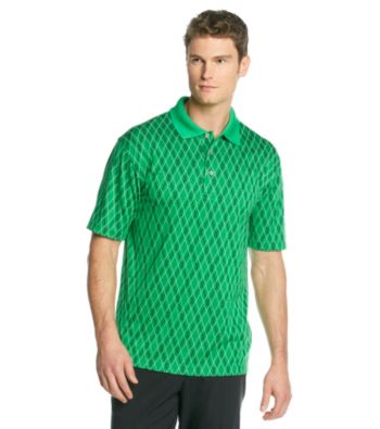 PGA TOUR® Men's Bright Green Short Sleeve Argyle Jacquard Polo
