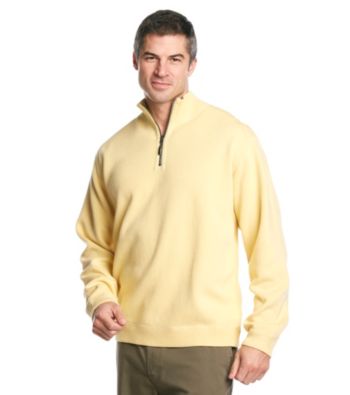 Tommy Bahama® Men's Wicker Yellow Flipside Pro Reversible Half Zip Sweatshirt