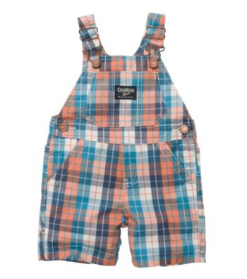 OshKosh B'Gosh® Baby Boys' Orange Plaid Shortall