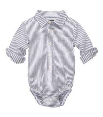 OshKosh B'Gosh® Baby Boys' Blue Striped Long Sleeve Woven Bodysuit