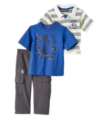 Nannette® Baby Boys' Yellow 3-pc. Polo Set