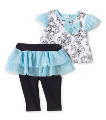 Vitamins Baby® Baby Girls' Turquoise 2-pc. Butterflies Skegging Set