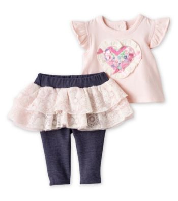 Vitamins Baby® Baby Girls' Pink 2-pc. Patchwork Tutu Skegging Set