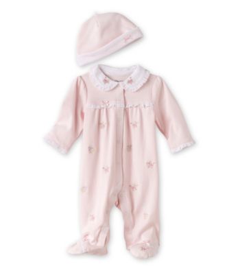 Little Me® Baby Girls' Pink Blossom Footie with Hat