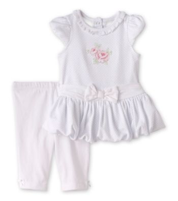 Little Me® Baby Girls' Blue/White Dress and Leggings Set