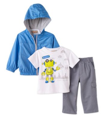 Kids Headquarters® Baby Boys' Blue 3-pc. Robot Jacket Set