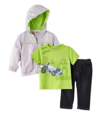 Kids Headquarters® Baby Boys' Grey 3-pc. Race Car Jacket Set