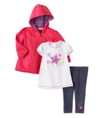 Kids Headquarters® Baby Girls' Pink 3-pc. Star Tee and Jacket Set