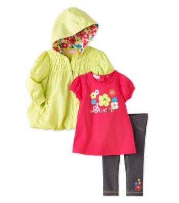 Kids Headquarters® Baby Girls' Green 3-pc. Sweet Tee Jacket Set