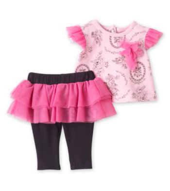 Vitamins Baby® Baby Girls' Pink 2-pc. Floral Tutu Skegging Set
