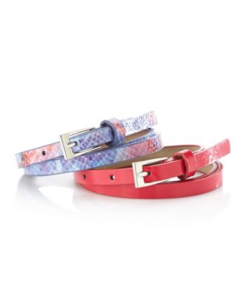 Nine West® Pink/Purple Multi and Pink Patent Belts