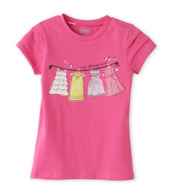 OshKosh B'Gosh® Girls' 4-6X Pink Short Sleeve Clothesline Tee