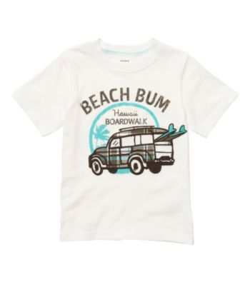 Carter's® Boys' 2T-7 White Short Sleeve 