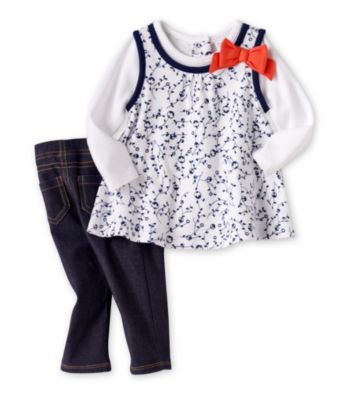 Cuddle Bear® Baby Girls' Navy 2-pc. Tunic and Jeggings Set