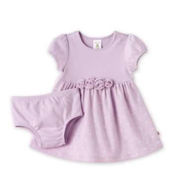 Cuddle Bear® Baby Girls' Violet 2-pc. 3D Flower Dress and Diaper Cover Set