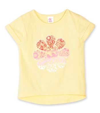 Little Miss Attitude Girls' 2T-6X Yellow Peace Love Tee