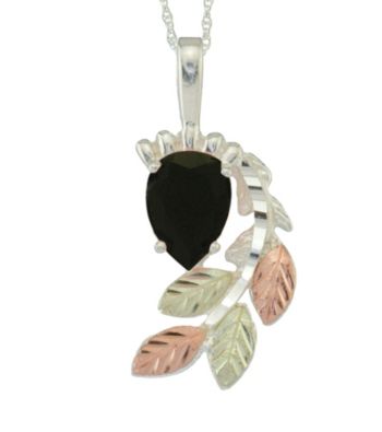 Black Hills Gold Sterling Silver Onyx Pendant