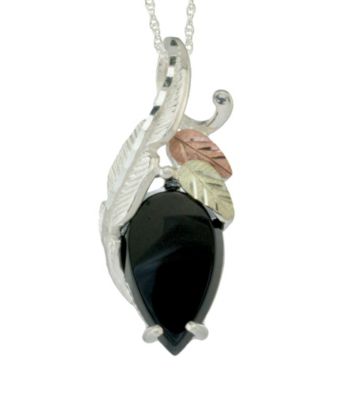 Black Hills Gold Sterling Silver Onyx Pendant