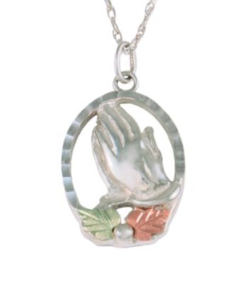 Black Hills Gold Sterling Silver Praying Hands Pendant