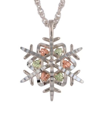 Black Hills Gold Sterling Silver Snowflake Pendant