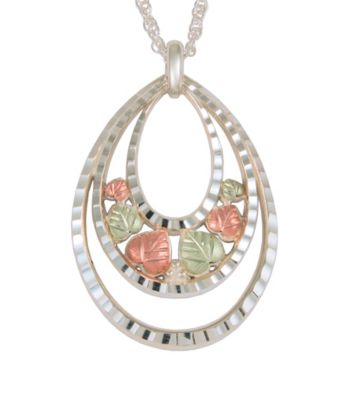 Black Hills Gold Sterling Silver Nested Teardrop Pendant