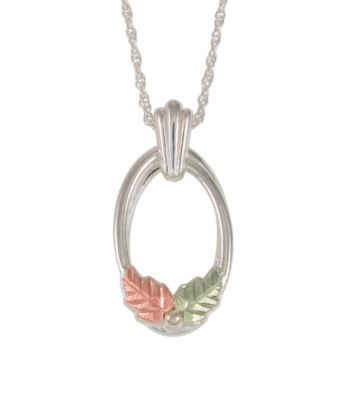 Black Hills Gold Sterling Silver Open Oval Pendant