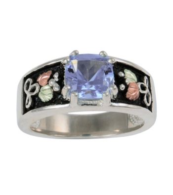 Black Hills Gold Sterling Silver Indigo Helenite Ring