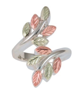 Black Hills Gold Sterling Silver Bypass Ring