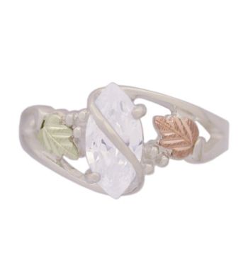 Black Hills Gold Sterling Silver Cubic Zirconia Wrap Ring